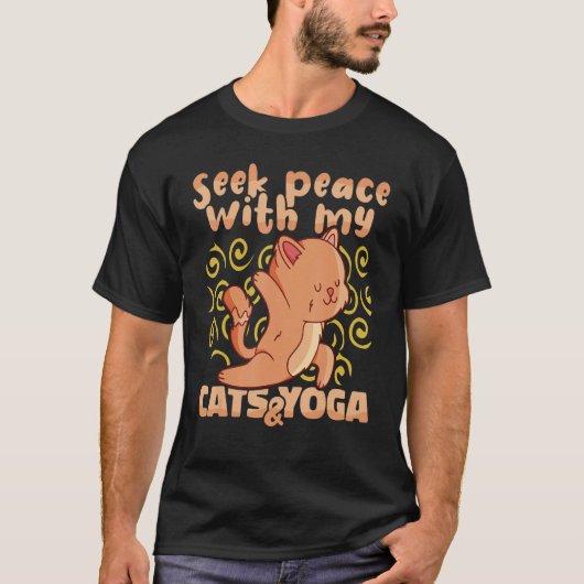 Yoga Instructor Seek Peace with my Cats and Yoga M Tシャツ (正面)
