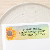 Yoga Instructor Sunflower Return Address ラベル
