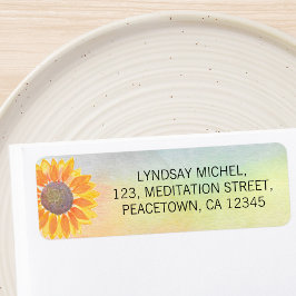 Yoga Instructor Sunflower Return Address ラベル