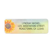 Yoga Instructor Sunflower Return Address ラベル (正面)