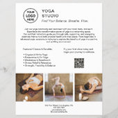 Yoga Instructor Teacher White Promotional Business チラシ (正面)