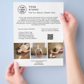 Yoga Instructor Teacher White Promotional Business チラシ (手)