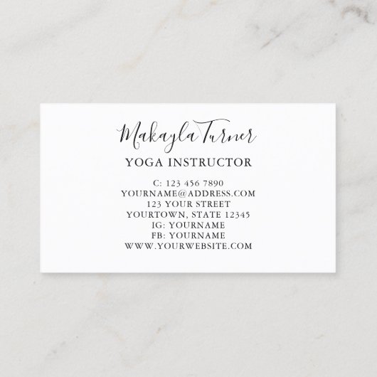 Yoga Instructor Tree of Life 名刺 (裏面)