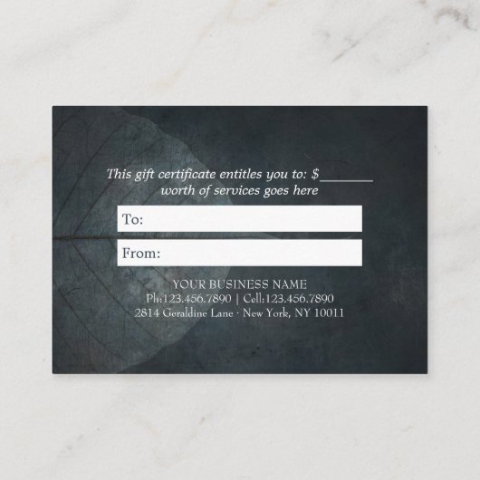 Yoga Instructto Lotus Meditationギフト券 割引カード (裏面)