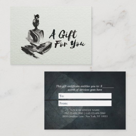 Yoga Instructto Lotus Meditationギフト券 割引カード (正面/裏面)