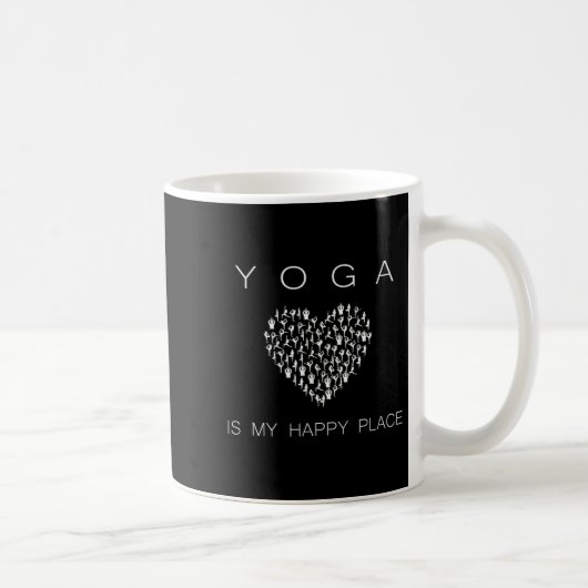 Yoga Is My Happy Place Insrational Motivational  コーヒーマグカップ (右)
