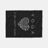 Yoga Is My Happy Place Insrational Motivational  フリースブランケット (正面(横))