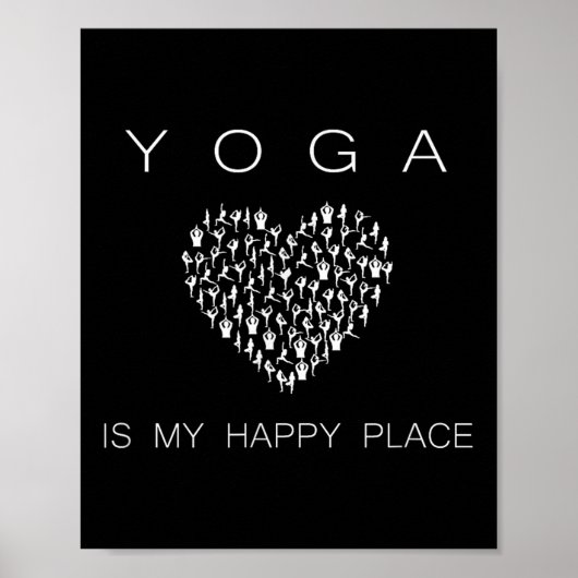Yoga Is My Happy Place Insrational Motivational ポスター (正面)