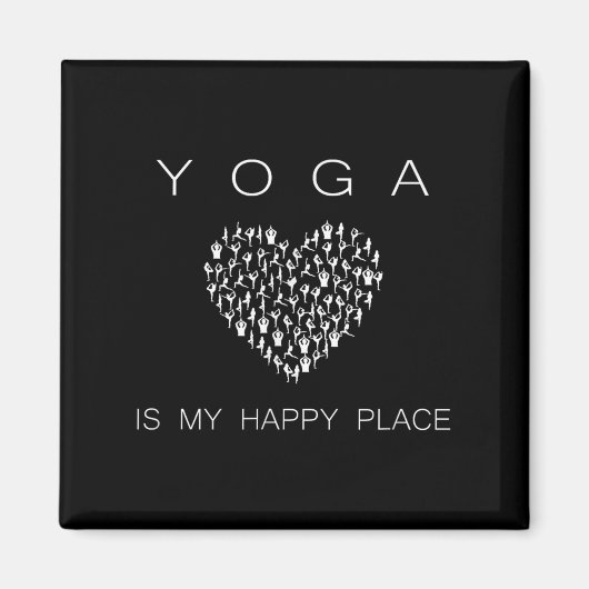 Yoga Is My Happy Place Insrational Motivational  マグネット (正面)