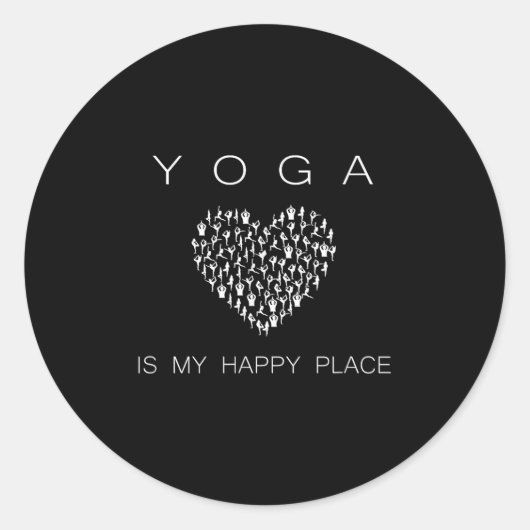 Yoga Is My Happy Place Insrational Motivational  ラウンドシール (正面)