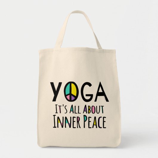 Yoga It's All About Inner Peace トートバッグ (正面)
