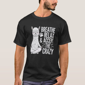 Yoga Llama Namaste Meditation Zen Animal Yoga Inst Tシャツ