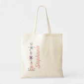 Yoga Llamas Meditating Fun & Cute Custom Name トートバッグ (正面)