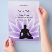 Yoga Lotus Man Violet 8.5 x 11 Event Flyer チラシ (手)