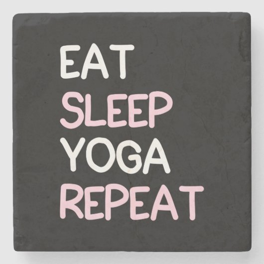 Yoga Lover | Eat Sleep Yoga Repeat ストーンコースター (正面)