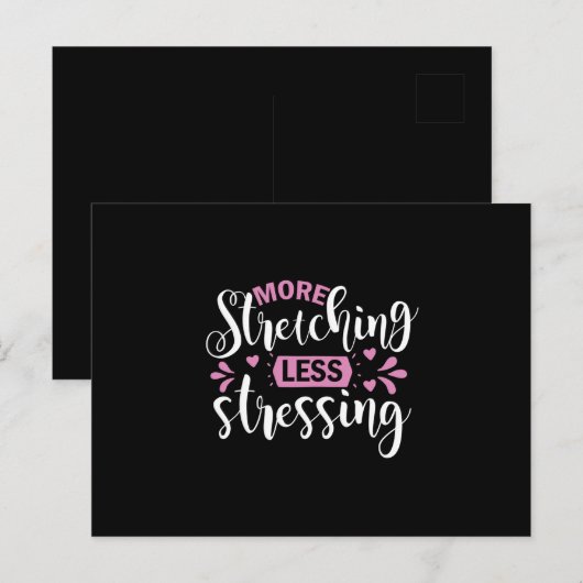 Yoga Lover | More Stretching Less Stressing ポストカード (正面/裏面)