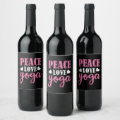 Yoga Lover | Peace Love Yoga ワインラベル (ボトル)