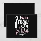 Yoga Lover | Will Yoga For Wine ポストカード (正面/裏面)
