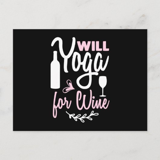 Yoga Lover | Will Yoga For Wine ポストカード (正面)