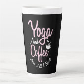 Yoga Lover | Yoga And Coffee Are All I Need カフェラテマグ (正面)