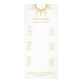 Yoga Mandala Sun Salon Price List Rack Card ラックカード