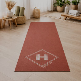 Yoga Mat | おしゃれな幾何学模様のイニシャル モノグラム ヨガマット