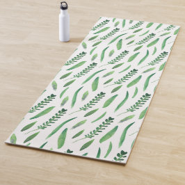 Yoga Mat - Green Leaves Pattern ヨガマット