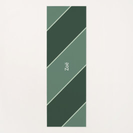 Yoga Mat - Personalised Green Stripes Pattern ヨガマット