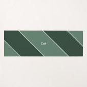 Yoga Mat - Personalised Green Stripes Pattern ヨガマット (正面(横))