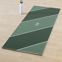 Yoga Mat - Personalised Green Stripes Pattern ヨガマット