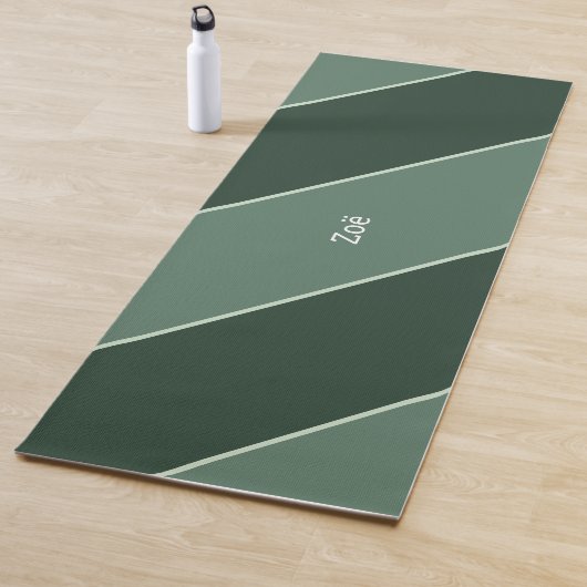 Yoga Mat - Personalised Green Stripes Pattern ヨガマット (インサイチュ)