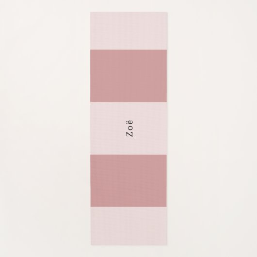 Yoga Mat - Personalised Pink Stripes Pattern ヨガマット (正面)