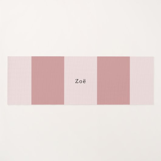 Yoga Mat - Personalised Pink Stripes Pattern ヨガマット (正面(横))
