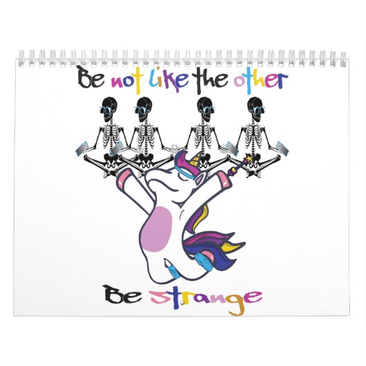 Yoga-Meditation- Be Strange Unicorn Skeleton カレンダー (カバー)