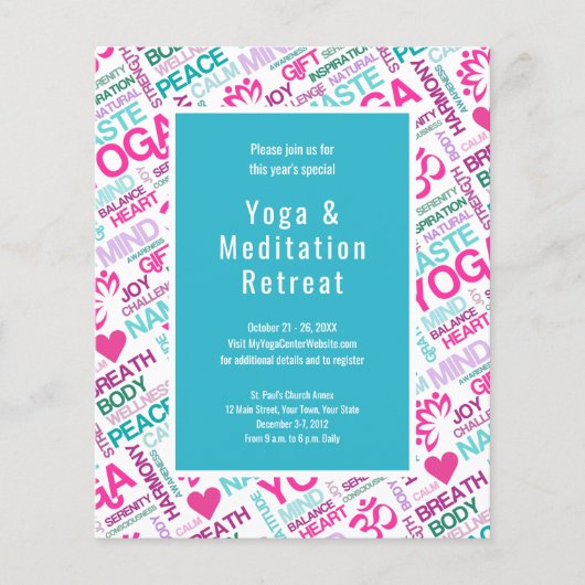 Yoga Meditation Event Retreat or Workshop チラシ (正面)