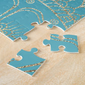 Yoga Meditation Instructor Blue Gold Mandala Quote ジグソーパズル (側面)