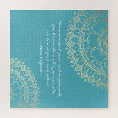 Yoga Meditation Instructor Blue Gold Mandala Quote ジグソーパズル (横)
