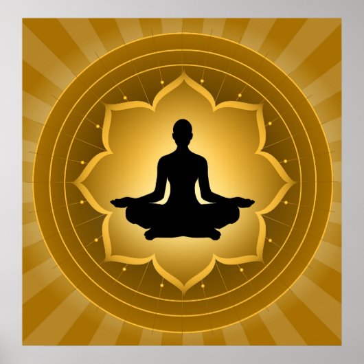 Yoga - Meditation On Lotus Background ポスター (正面)