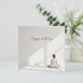 Yoga Meditation posing Happy Birthday  カード (スタンド正面)