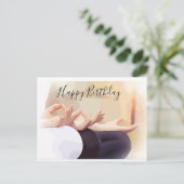 Yoga Meditation the index finger誕生日カード ポストカード (スタンド正面)