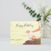 Yoga Meditation the index finger誕生日カード ポストカード (スタンド正面)
