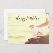 Yoga Meditation the index finger誕生日カード ポストカード (正面/裏面)