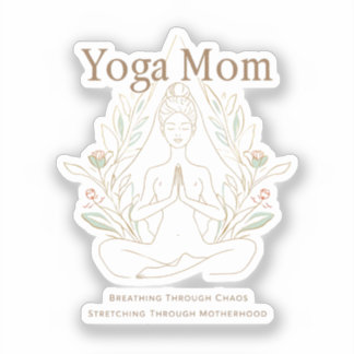 Yoga Mom Breathing Through Motherhood シール
