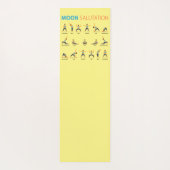 Yoga Moon Salutationポーズと黄色の名淡い色の前 ヨガマット (裏面)