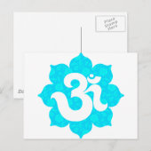 Yoga Om in Lotus light blue ポストカード (正面/裏面)