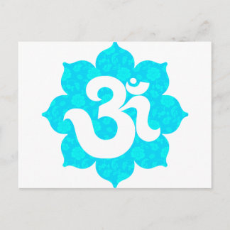 Yoga Om in Lotus light blue ポストカード