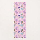 Yoga para mujer con delicadas flores sobre rosa ヨガマット (正面)