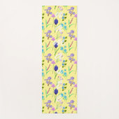 Yoga para mujer con flores sobre amarillo ヨガマット (正面)