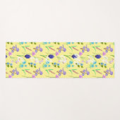 Yoga para mujer con flores sobre amarillo ヨガマット (正面(横))