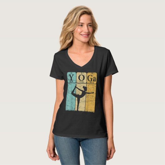 Yoga Periodic Table Elements Zen Meditation Nerd Y Tシャツ (正面フル)